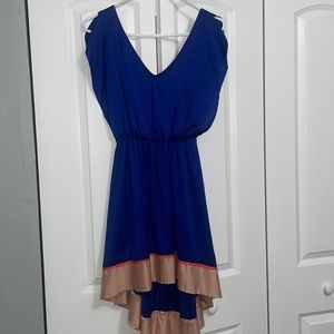 Blue cocktail flowy dress